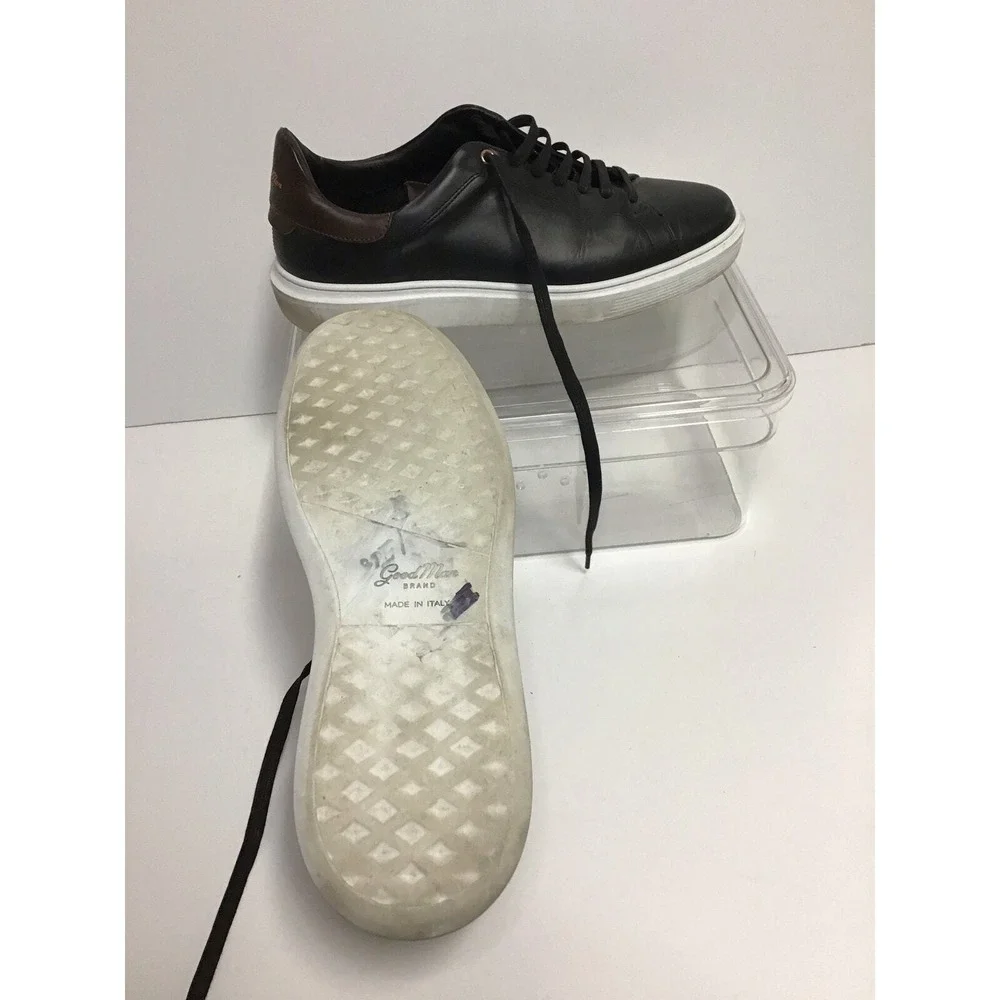 Good‎ Man's Brand Black Leather Shoes With Brown Accent